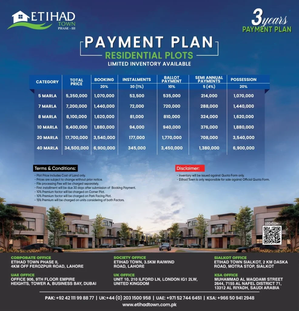 etihad town phase 3 commercial payment plan